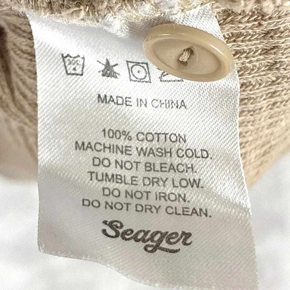 Seager Henley Shirt Mens S Brown Sawpit Waffle Knit Thermal Western Workwear